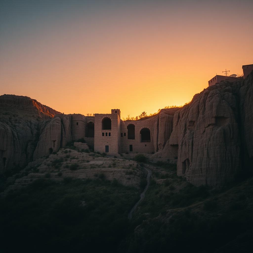 Ancient Armenian monastery carved into stone